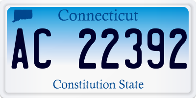 CT license plate AC22392