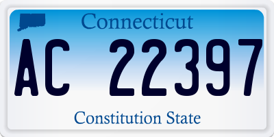 CT license plate AC22397