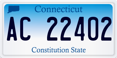 CT license plate AC22402