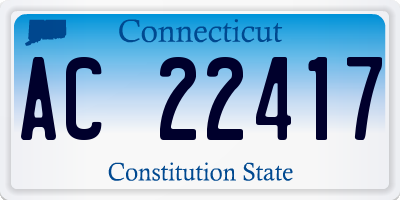 CT license plate AC22417
