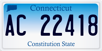 CT license plate AC22418