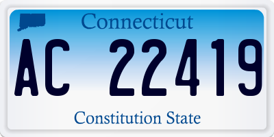 CT license plate AC22419