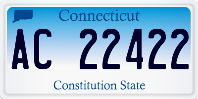 CT license plate AC22422