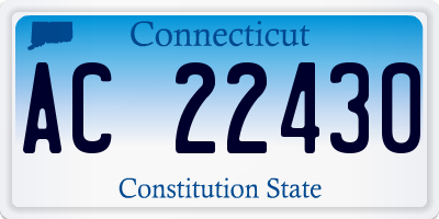 CT license plate AC22430