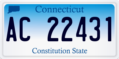 CT license plate AC22431