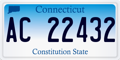 CT license plate AC22432