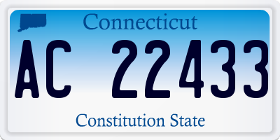 CT license plate AC22433