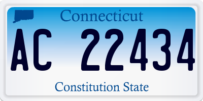 CT license plate AC22434