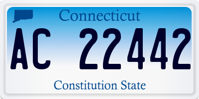 CT license plate AC22442