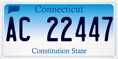 CT license plate AC22447