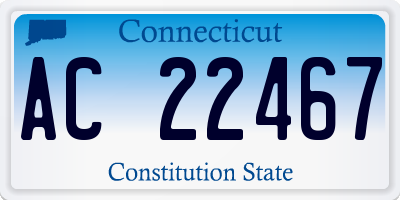 CT license plate AC22467