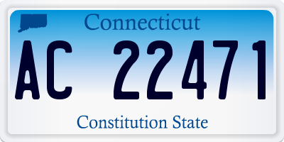 CT license plate AC22471