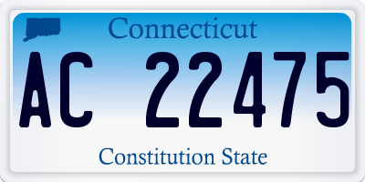 CT license plate AC22475