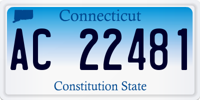 CT license plate AC22481