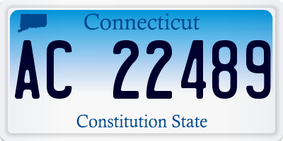 CT license plate AC22489