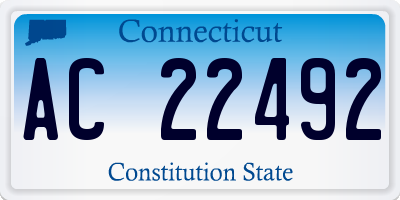CT license plate AC22492