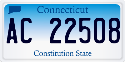 CT license plate AC22508