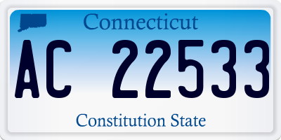 CT license plate AC22533