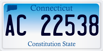 CT license plate AC22538