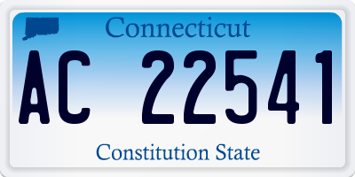 CT license plate AC22541