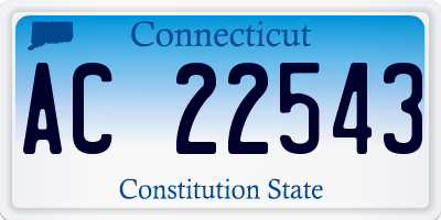 CT license plate AC22543