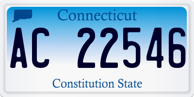 CT license plate AC22546