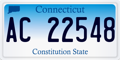 CT license plate AC22548