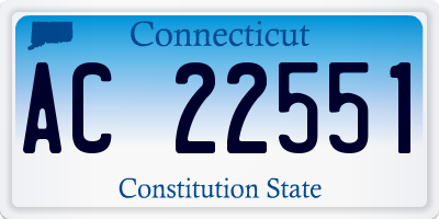 CT license plate AC22551