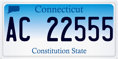 CT license plate AC22555