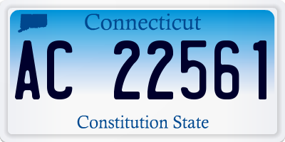 CT license plate AC22561