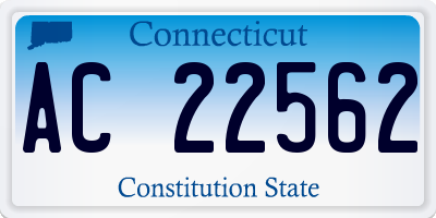 CT license plate AC22562