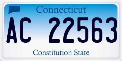 CT license plate AC22563