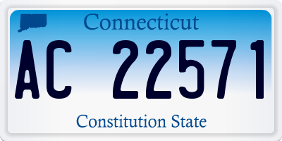 CT license plate AC22571