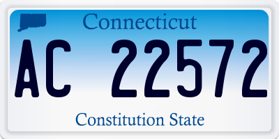 CT license plate AC22572