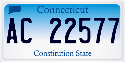 CT license plate AC22577