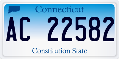 CT license plate AC22582