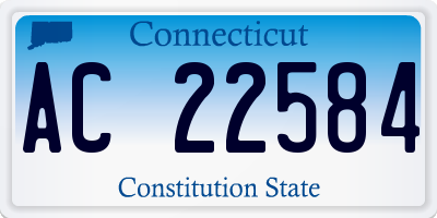 CT license plate AC22584