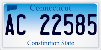 CT license plate AC22585