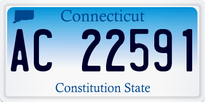 CT license plate AC22591
