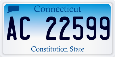 CT license plate AC22599