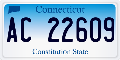 CT license plate AC22609