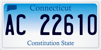 CT license plate AC22610