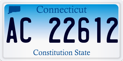 CT license plate AC22612