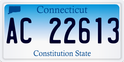 CT license plate AC22613