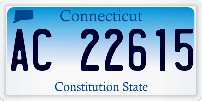 CT license plate AC22615