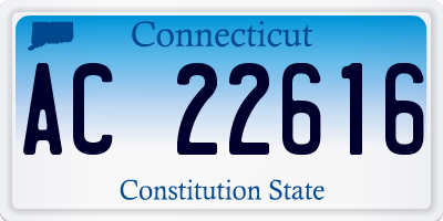 CT license plate AC22616