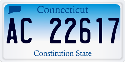 CT license plate AC22617