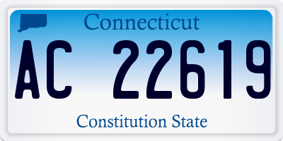 CT license plate AC22619