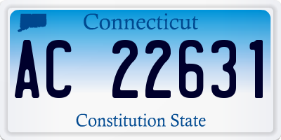CT license plate AC22631