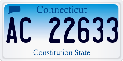 CT license plate AC22633